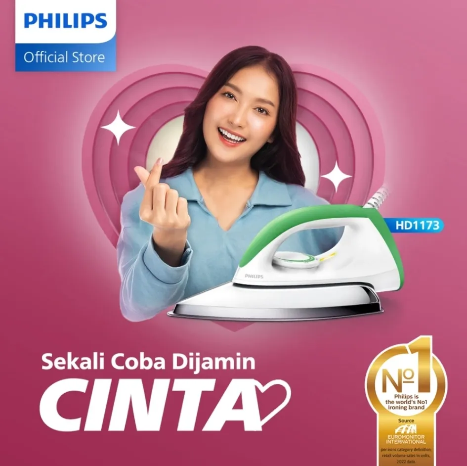 [Extra Discount 20K] Philips Dry Iron Hd1173/70 Green, 4-Layer Ceramic, Non-Stick, Philips Iron, Clothes Scrubber