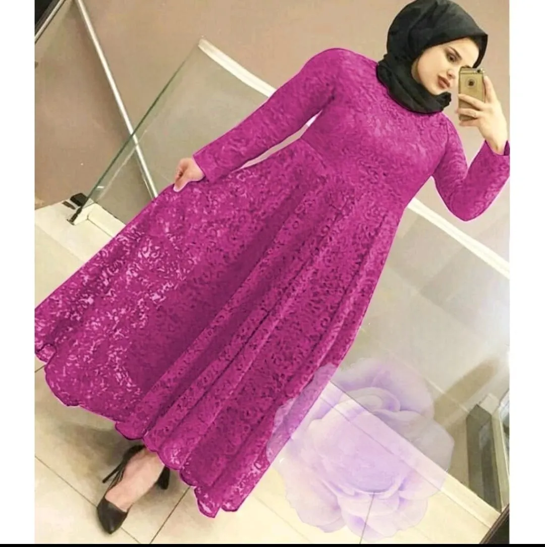 INDOFEB 5XL 4XL 3XL GAMIS BRUKAT WANITA JUMBO MX YUNI / SIZE LENGKAP LENGAN PANJANG FULL BRUKAT