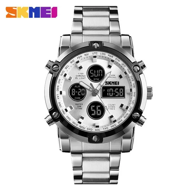 Jam Tangan Pria SKMEI 1389 Stainless Steel Jam Tangan AD SKMEI