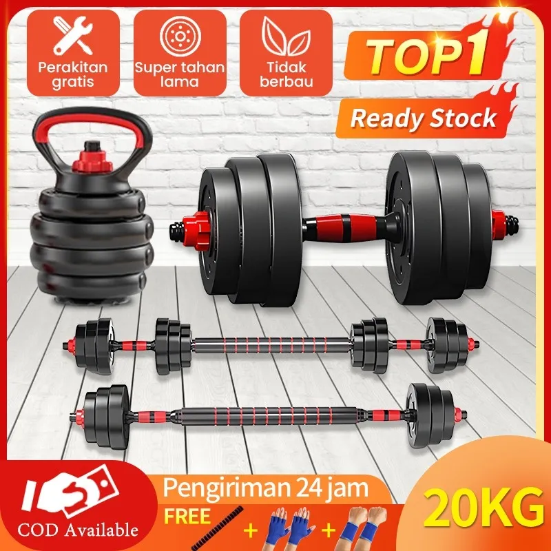 Jf Dumbbell Barbell Set （10Kg, 20kg, 30kg, 40kg） Weightlifting Dumbbell Dumble Fitness Equipment Dumbbell Barbell Set Gym Equipment Original