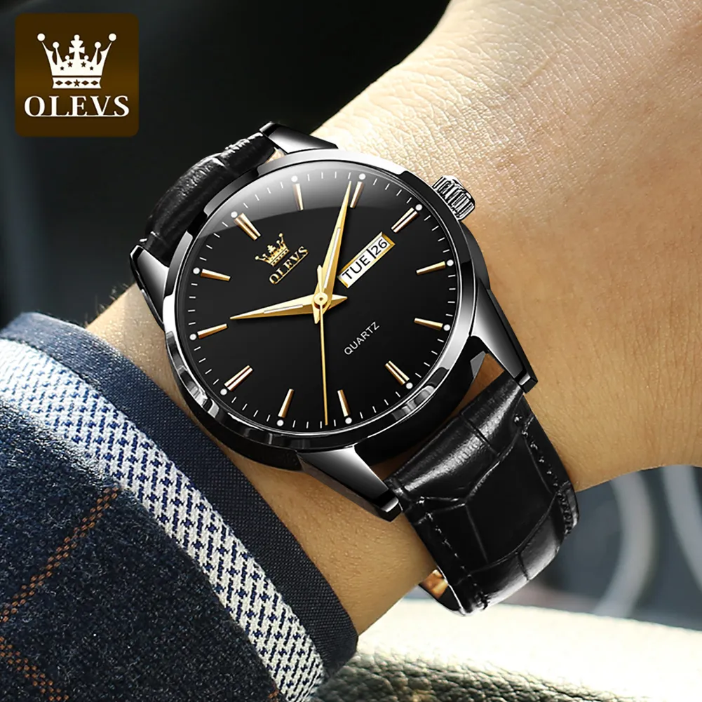 Olevs Newest Orii Waterproof Men's Watches 2022 Adult Men's Watches Automatic Calendar Display Swiss Brand Imported Alexandre Christie Men's Quartz Men Watch