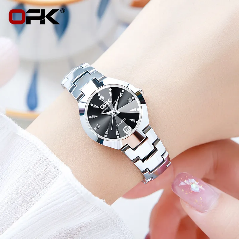 OPK women's watches 2023 newest Korean style waterproof genuine import stainless steel wristwatch luxury elegant ladies