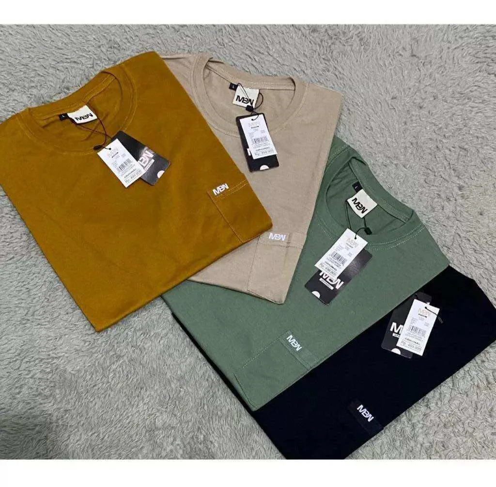 Pak3T 4 Pcs 100 Thousand Men's Tops//Pocket Distro T-Shirts for Men Women